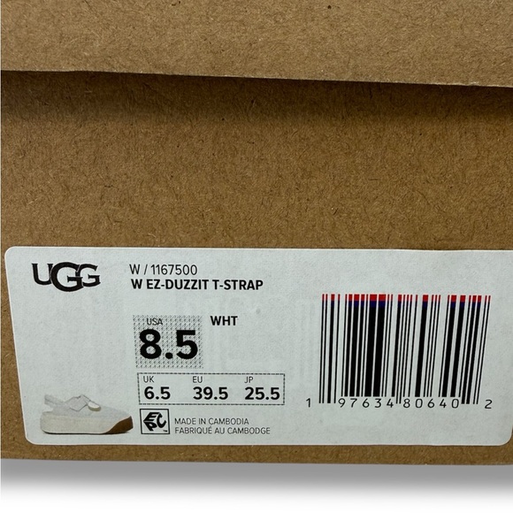 UGG EZ-DUZZIT T-Strap Platform Mary Jane Sneakers White Size 8.5 Preppy Coquette - Picture 13 of 16